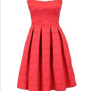 Honey Punch Bandage A-Line Strapless Dress